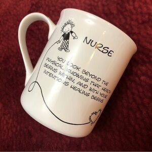 Enesco ❤️ Nurse Celebration Mug, “Health Begins Within . . . “, Black & White